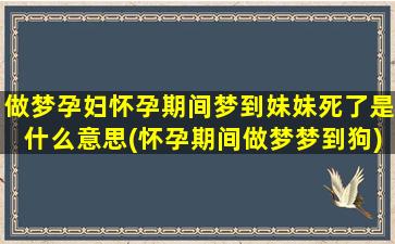 做梦孕妇怀孕期间梦到妹妹死了是什么意思(怀孕期间做梦梦到狗)