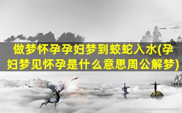 做梦怀孕孕妇梦到蛟蛇入水(孕妇梦见怀孕是什么意思周公解梦)