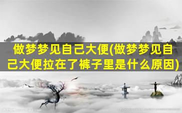 做梦梦见自己大便(做梦梦见自己大便拉在了裤子里是什么原因)