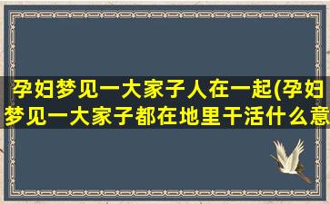 孕妇梦见一大家子人在一起(孕妇梦见一大家子都在地里干活什么意思)