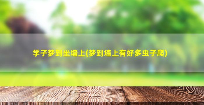 学子梦到坐墙上(梦到墙上有好多虫子爬)