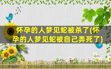 怀孕的人梦见蛇被杀了(怀孕的人梦见蛇被自己弄死了)