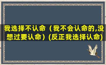 我选择不认命（我不会认命的,没想过要认命）(反正我选择认命)