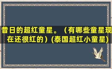 昔日的超红童星。（有哪些童星现在还很红的）(泰国超红小童星)