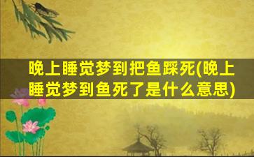 晚上睡觉梦到把鱼踩死(晚上睡觉梦到鱼死了是什么意思)