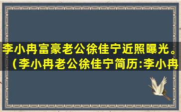 李小冉富豪老公徐佳宁近照曝光。（李小冉老公徐佳宁简历:李小冉老公徐佳宁年龄）(李小冉富豪男友)