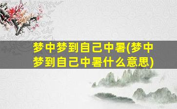 梦中梦到自己中暑(梦中梦到自己中暑什么意思)