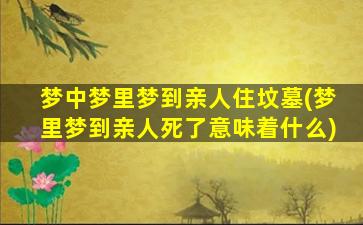 梦中梦里梦到亲人住坟墓(梦里梦到亲人死了意味着什么)