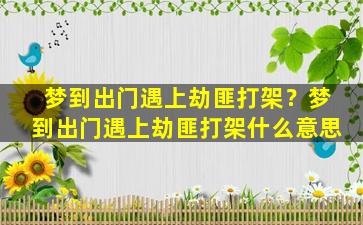 梦到出门遇上劫匪打架？梦到出门遇上劫匪打架什么意思