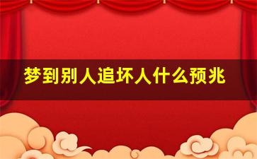 梦到别人追坏人什么预兆