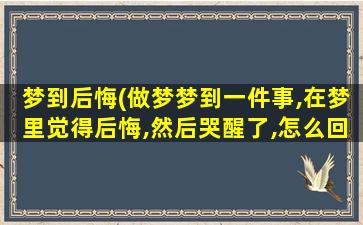 梦到后悔(做梦梦到一件事,在梦里觉得后悔,然后哭醒了,怎么回事)