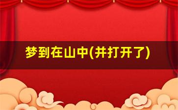 梦到在山中(并打开了)