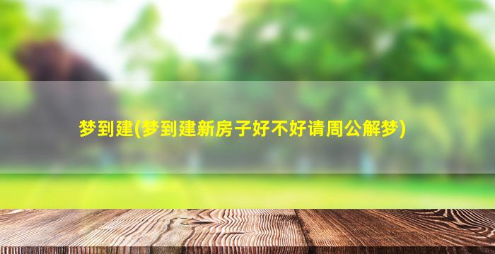 梦到建(梦到建新房子好不好请周公解梦)