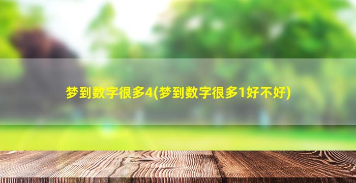 梦到数字很多4(梦到数字很多1好不好)