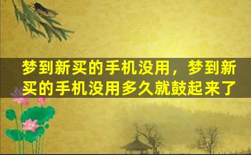 梦到新买的手机没用，梦到新买的手机没用多久就鼓起来了