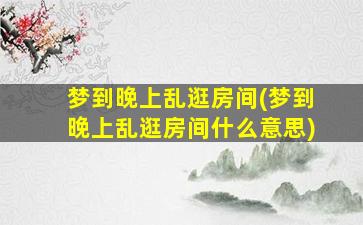 梦到晚上乱逛房间(梦到晚上乱逛房间什么意思)