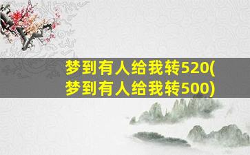 梦到有人给我转520(梦到有人给我转500)