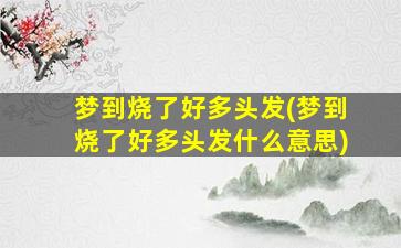 梦到烧了好多头发(梦到烧了好多头发什么意思)