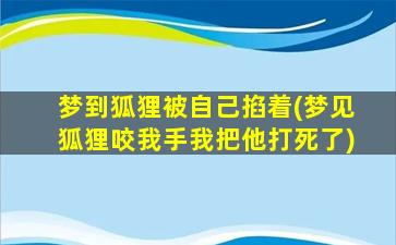 梦到狐狸被自己掐着(梦见狐狸咬我手我把他打死了)