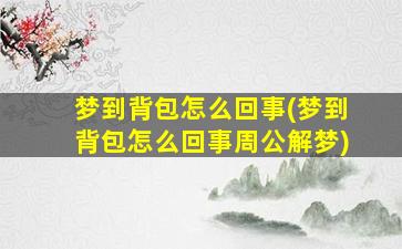 梦到背包怎么回事(梦到背包怎么回事周公解梦)