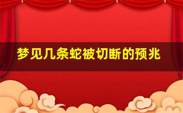 梦见几条蛇被切断的预兆