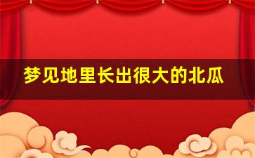 梦见地里长出很大的北瓜