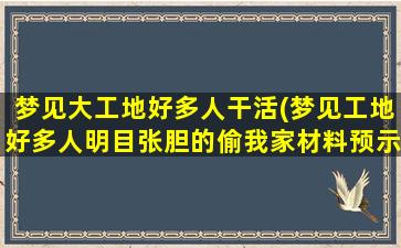 梦见大工地好多人干活(梦见工地好多人明目张胆的偷我家材料预示什么)