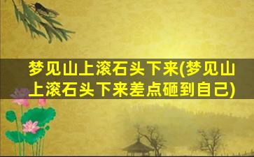 梦见山上滚石头下来(梦见山上滚石头下来差点砸到自己)