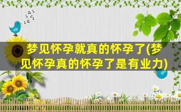 梦见怀孕就真的怀孕了(梦见怀孕真的怀孕了是有业力)