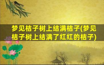 梦见桔子树上结满桔子(梦见桔子树上结满了红红的桔子)