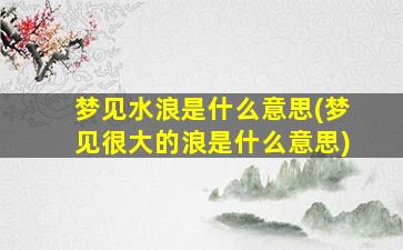 梦见水浪是什么意思(梦见很大的浪是什么意思)