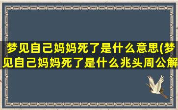 梦见自己妈妈死了是什么意思(梦见自己妈妈死了是什么兆头周公解梦)