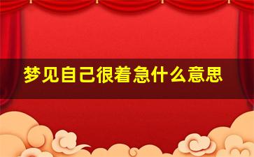 梦见自己很着急什么意思