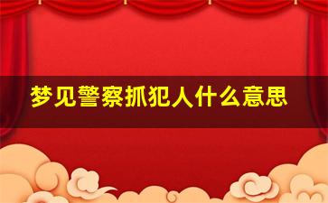 梦见警察抓犯人什么意思