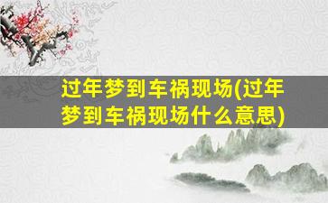 过年梦到车祸现场(过年梦到车祸现场什么意思)